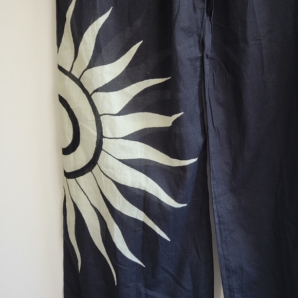 Haute Hippie Black Pants with Sunburst Boho Easy Fit Pockets - Picture 6 of 8